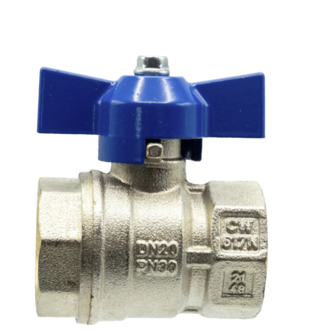 Bolkraan 4/4" FF Met BLAUWE Vlinder - DN25