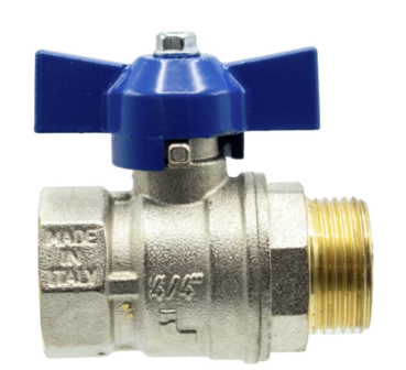 Bolkraan 1" MF Met BLAUWE Vlinder - DN25