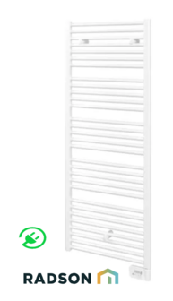 Elektrische handdoekradiator Radson Bagana 1807 x 600 mm  incl thermostaat  &ndash; 1000W &ndash; RAL 9016
