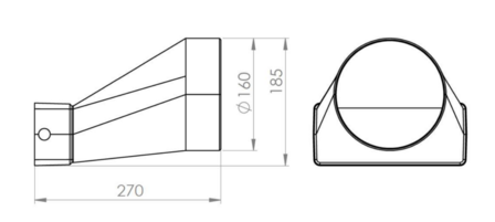 Vasco horizontale  Adapter verdelerbalk - d: 160mm antistatisch - easyflow betonstortsysteem  11VE40550