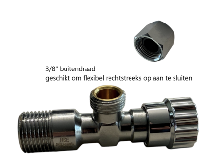 HSE Hoekstopkraan 1/2" x 10  met Rozet / Belgaqua Gekeurd