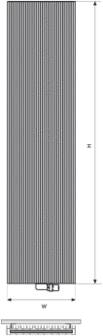 Vasco Bryce V75 Verticale Aluminium Radiator H1800 B600 (2028 Watt) - M300  BLACK JANUARI  structuurlak 