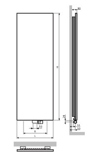 Vasco Niva N1L1 Verticale Design Radiator H1820 B520 (1128 Watt) -  RAL 9811 LIGHT BEIGE