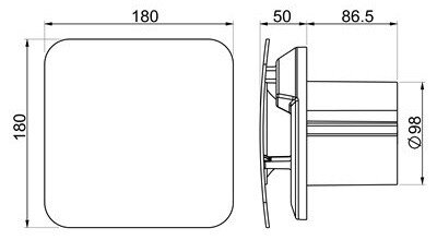 Xpelair Simply Silent Basic (100 mm) rond/vierkant  C4SR  A0029638