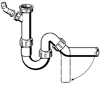 VIEGA Verstelbare Sifon Met wasmachine Aansluiting 6/4&quot;-40 Wit