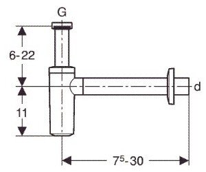 Geberit Bekersifon 32 mm Wastafel / Handwasser Chrom&eacute;