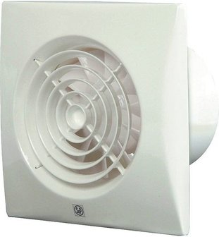 S&amp;P Silent 100 CHZ Badkamerventilator Wit Met Hygrostaat en Timer