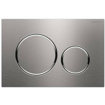 Geberit Sigma 20 Drukplaat 2-Toets Geborsteld Chrome / Chrome Ringen