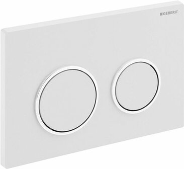 Geberit Omega 20 Drukplaat 2-Toets Wit / Chrome cirkels (past enkel op lage duofix 82cm)