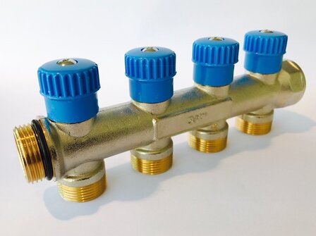 Begetube Collector 4/4&quot; Met 4 Ingebouwde Kraantjes 3/4 Euroconus (Blauw) - 225100204