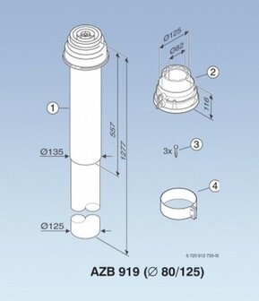 BOSCH Concentrische Dakdoorvoer 60/100 mm (PP/Staal) - 7738112504