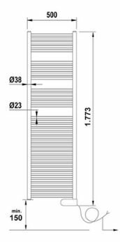 Volta Elektrische handdoekradiator H 1758 - B 500  (1000 W)