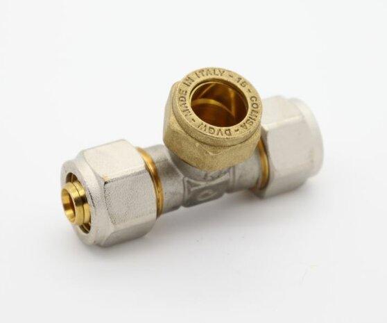 Comisa T-Stuk Alupex 16/2 mm - Koper 15 mm - Alupex 16/2 schroef / knel koppeling