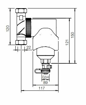 Spirotech Spirotrap MB3 22 COMPACT Vuilafscheider