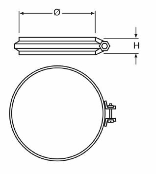 Inox Klemband Expo - ø 80mm