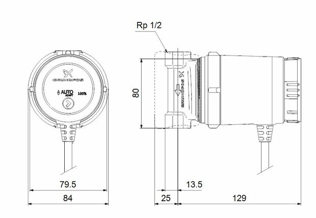 Grundfos Comfort 15-14 BA PM (Sanitaire Pomp Auto-adapt)  97916757