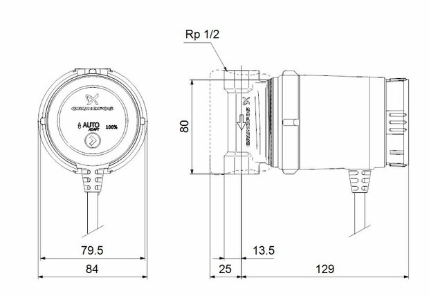 Grundfos Comfort 15-14 BA PM (Sanitaire Pomp Auto-adapt)  97916757