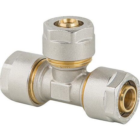 Comisa Verloop T-Stuk 20-16-20 mm Alupex schroef / knel koppeling