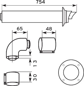 Vaillant Geveldoorvoer Set 60/100 mm Condensatie - 0020219517