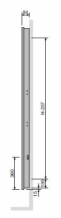 Vasco Electric NIVA-EL Verticale Elektrische Radiator H2020 B620 (1500 Watt) incl RF thermostaat  S600 WITTE FIJN STRUCTUURLAK