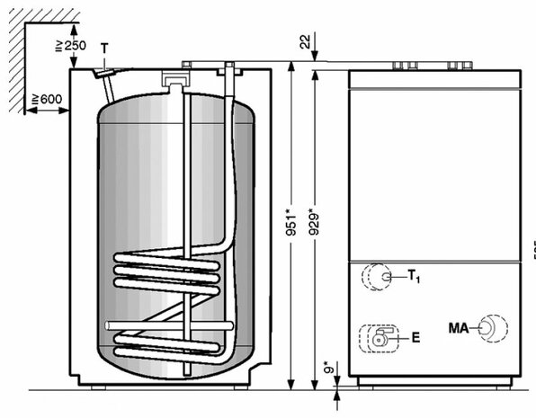 Bosch/ Junkers Boiler Stora WD 120 B  
