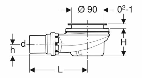 Geberit Uniflex Sifon Voor Groot Gat Van 90 mm In Douche / uitgang 50 mm 150551211