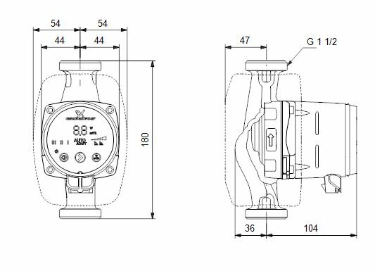 Grundfos ALPHA2 25-80 / 180 mm (CV Pomp Auto-adapt) - 99411178