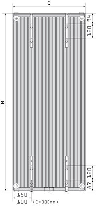 Radson Vertical Radiator T20 H1950 B750 (3192 Watt) - RAL 9016