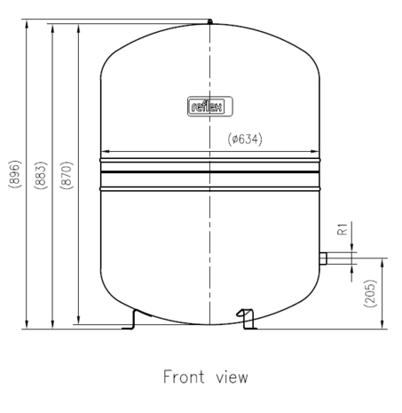 Reflex Expansievat N 250 liter / 1,5 bar (Verwarming)