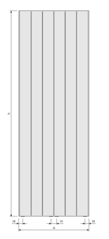 Radson Faro Verticale Radiator T22 H1800 B600 (2092 Watt) - RAL 9016