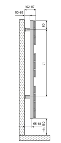 Radson handdoekradiator Muna H1730 B800 (1311 Watt)  RAL 9016