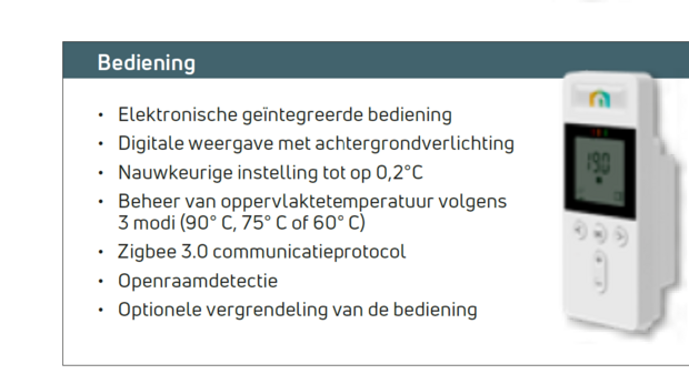 Radson Yali RAMO PLUS  Electric H600 x B0600 (1000 Watt) MET VLAKKE VOORPLAAT MET LIJNMOTIEF  RAL 9016