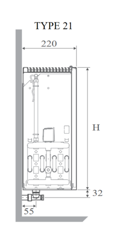 Jaga Strada Hybrid MM  65 x 060 x 21 (2561 W bij regime 75/65/20°C)