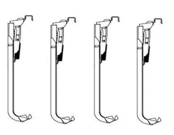 Radson set van 4 wandbeugels voor plintradiator Hoogte 200 mm Type 22