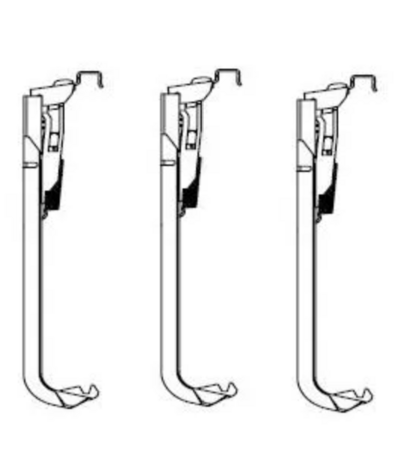 Radson set van 3 wandbeugels voor plintradiator Hoogte 200 mm Type 22