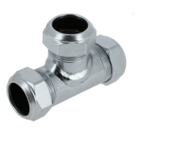 Verzinkte Knelkoppeling T-stuk 22 x 22 x  22 mm   54110