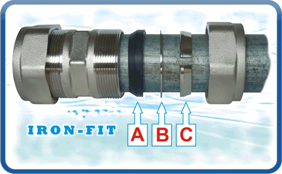 Klemkoppeling Voor Dikwandige Stalen Buis 3/8" Verbindingsmof 