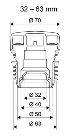 HypAir UPONOR Afvoer beluchter Balance Mini 32 > 63 mm