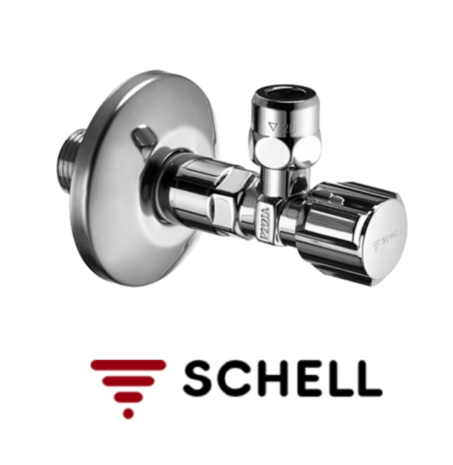 Schell Comfort haakse verlengde hoekstopkraan 1/2 x 10 mm - chroom - met lange moer en rozet