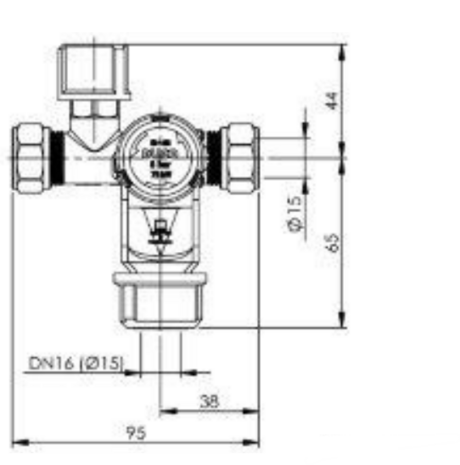 Pentec Ubic Inlaatcombinatie 2x15mm Knelfitting - Ubic15   1201-0-08-02