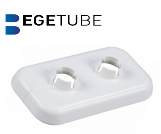 Begetube Afdekplaatje 50 mm Dubbel Wit - 611501215