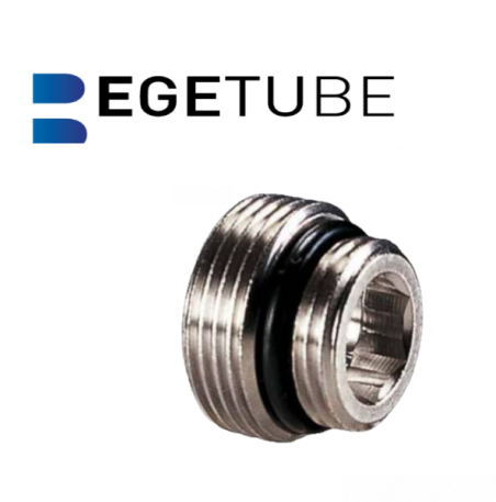 Begetube Aansluitnippel H-onderblok 3/4" (conisch) vernikkeld - 1/2' met O-ring  916000004