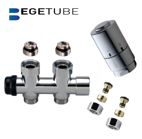 Begetube Ventielset Recht Optima Design (Vloeraansluiting) - 190710052+180410008+502570118