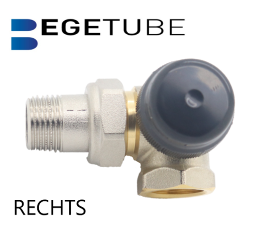 Begetube Dubbel Haaks Omgekeerde radiator Kraan 1/2"M (Rechts) - 137040026