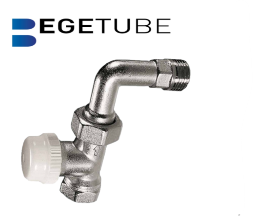 Begetube Rechte Thermostatische radiator Kraan 1/2 F + bocht 1/2"M  - 121040026