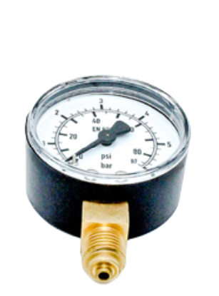 Manometer SW RADIAAL  (onder) 1/4"  0-10 bar  - 50 mm