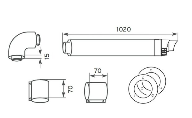 Vaillant Geveldoorvoer Set 80/125 mm Condensatie - 303209