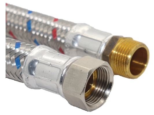 Flexibel Met Inox Omvlechting 1/2"M - 1/2"F - 60 cm