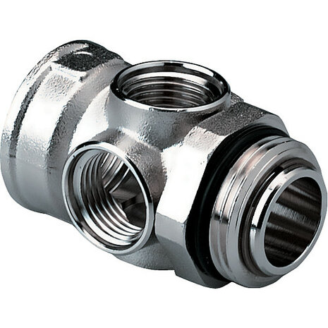 Begetube Collector Doorvoerstuk 4/4"  met ontluchter, thermometer en aflaatkraan  286.011.026