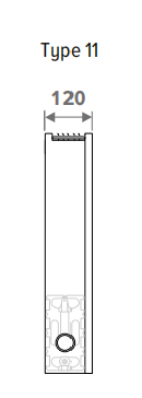 Jaga Strada  Twin radiator 35 x 050 x 11 (598 W  bij regime 75/65/20°C)